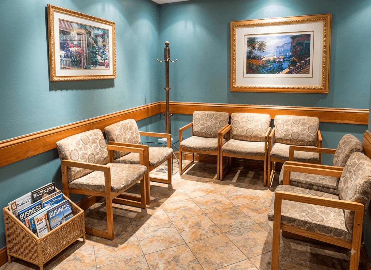 Welcoming reception and lobby at Smile Sensations dental office in Stamford, CT